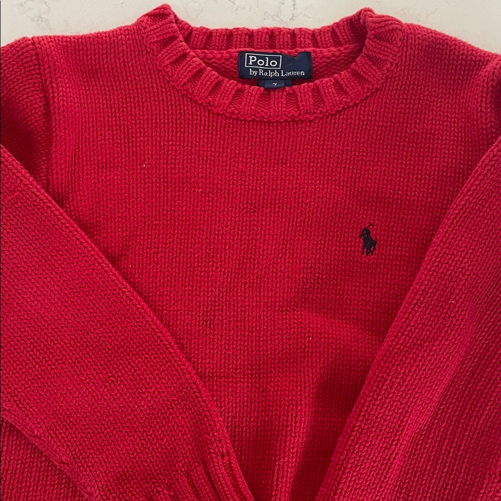 Polo by Ralph Lauren Classic Red Crewneck Sweater